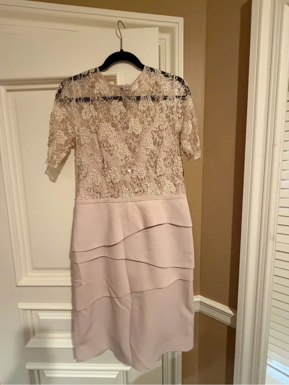 Blush Pink Lace Evening Clutch